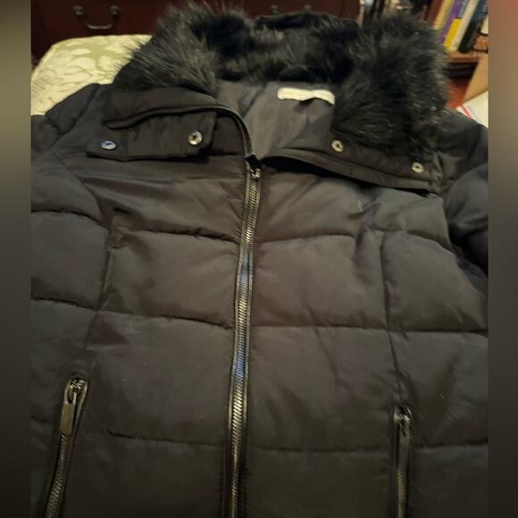 New York & Co. Black Puffer Coat with Faux Fur Lined Hood, Size XL, EUC - Picture 7 of 11